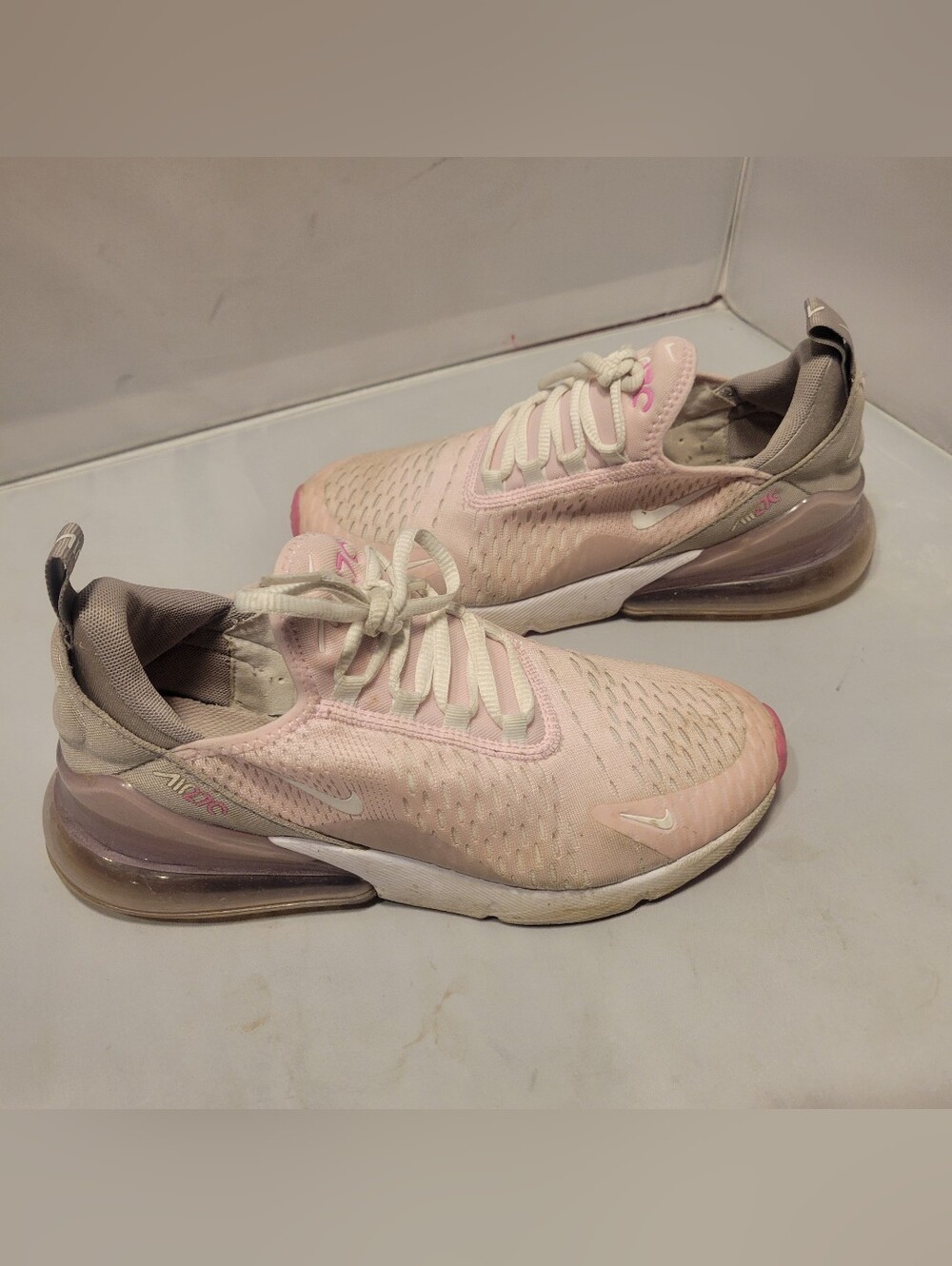 Nike Air Max 270 Pink Oxford Metallic Silver DM8326-600 Kids Size 6y